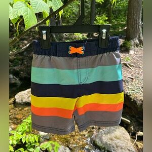 Cat & Jack 4T Boys Rainbow Stripe Swim Trunks 🌈🩳